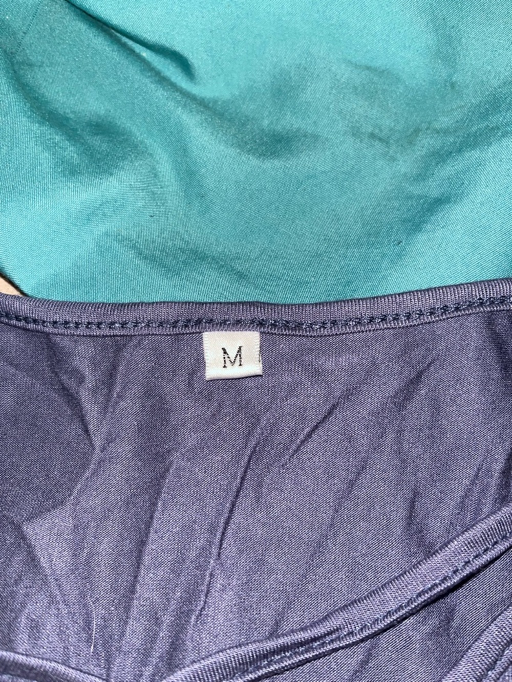 Two-Tone Teal and Navy Maxi Dress - Size M